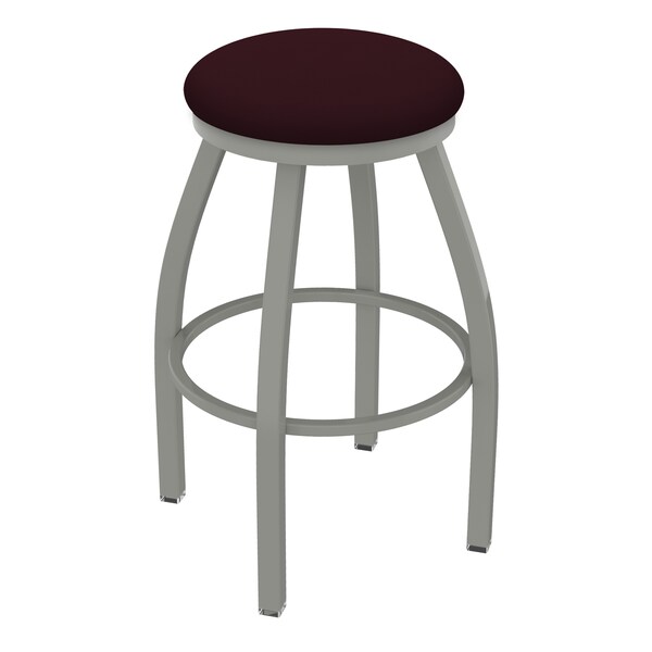 36" Swivel X-Tall Bar Stool, Nickel Finish, Canter Bordeaux Seat